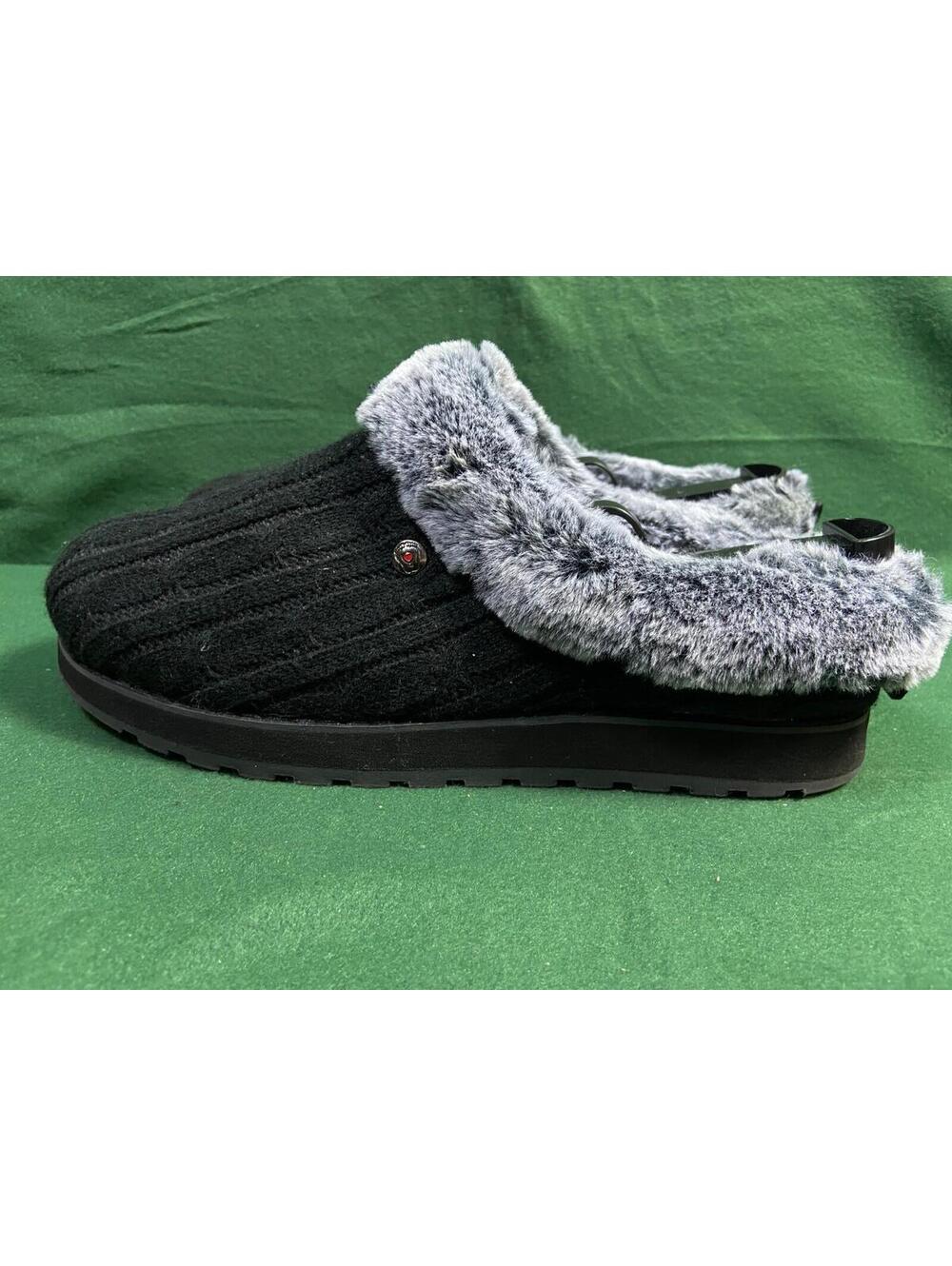 Skechers Bobs Women's Size 9.5 Keepsakes Ice Angel Charcoal Slip On Shoes Furry - Picture 6 of 11